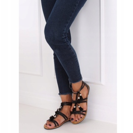 Schwarze Boho-Sandalen JN806 Schwarz 2