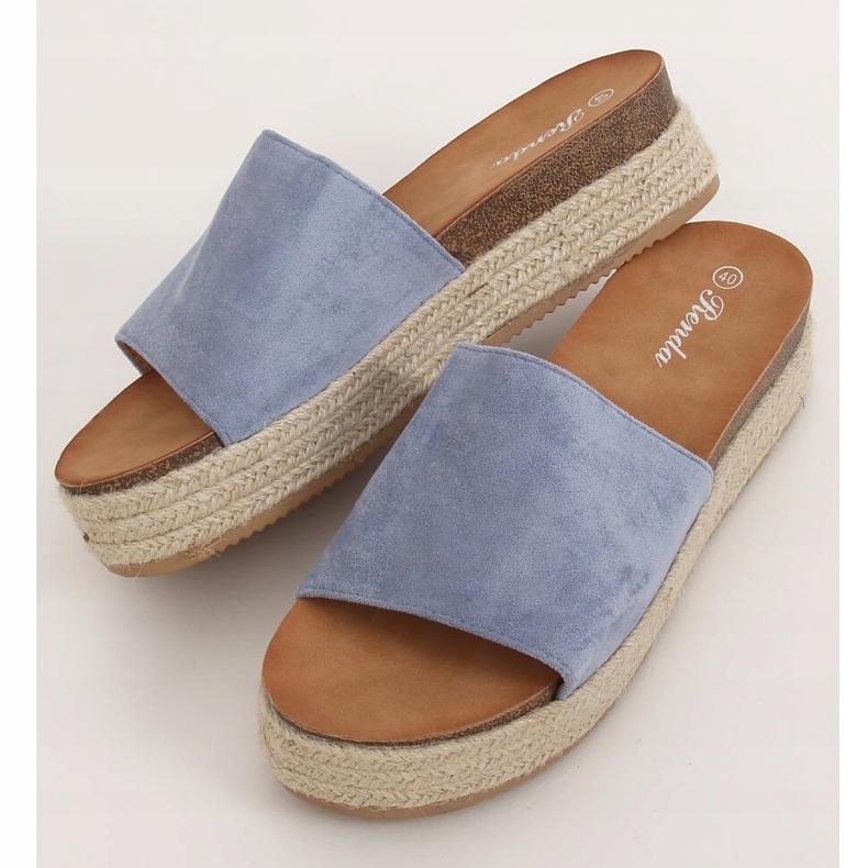 Blaue Espadrilles-Hausschuhe 10-215 Blau 1