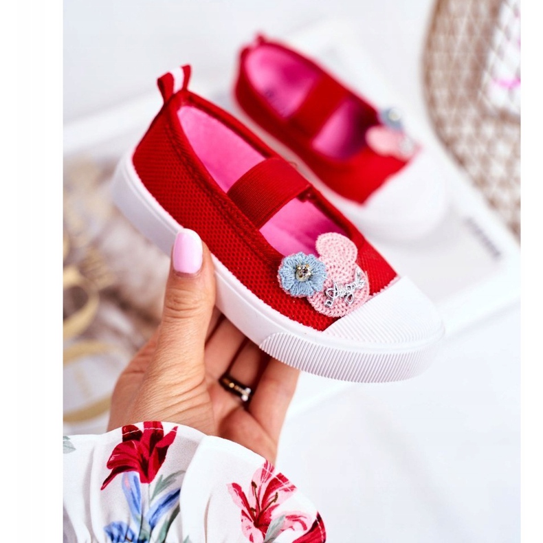 PL1 Rote Estienne Klett-Sneaker für Kinder 1