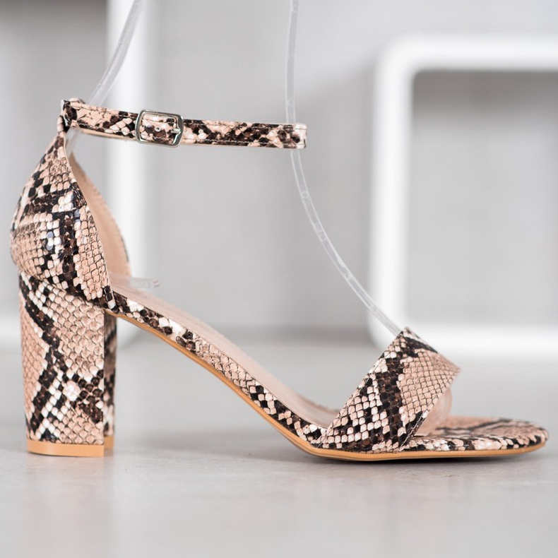 Anesia Paris Hochhackige Sandalen braun mehrfarbig 2