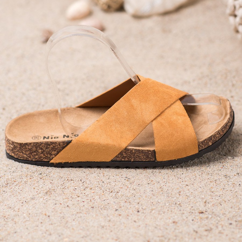 Nio Nio Lässige Hausschuhe auf der Plattform beige 1