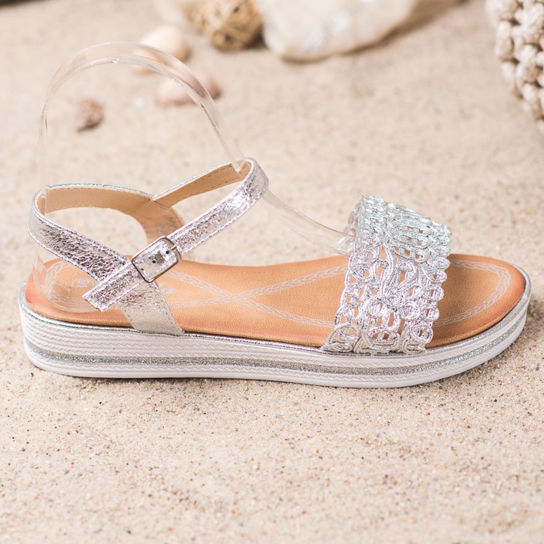 Renda Sandalen auf der Plattform grau 1