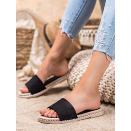 Anesia Paris Wildleder Hausschuhe schwarz 1