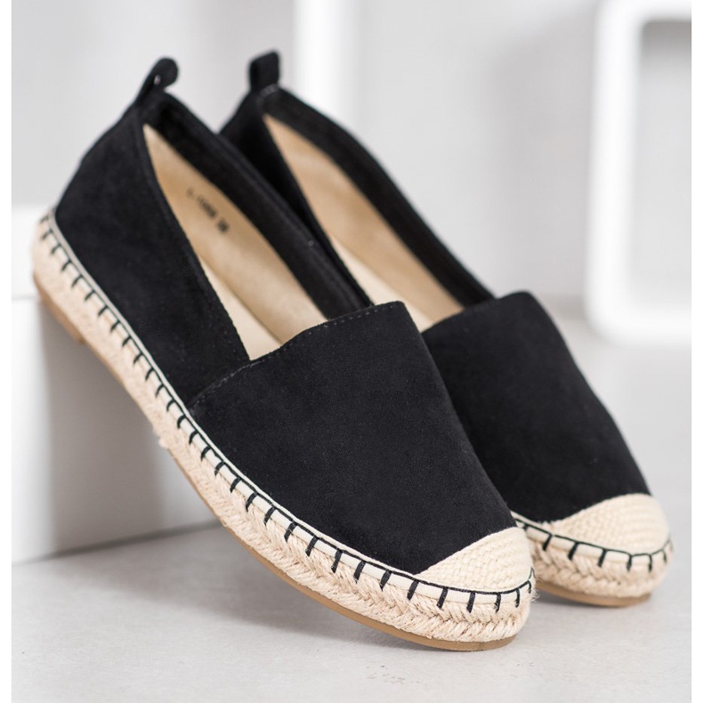 Anesia Paris Bequeme Espadrilles aus Wildleder schwarz 2