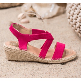 Renda Espadrilles-Sandalen aus Wildleder rosa 2