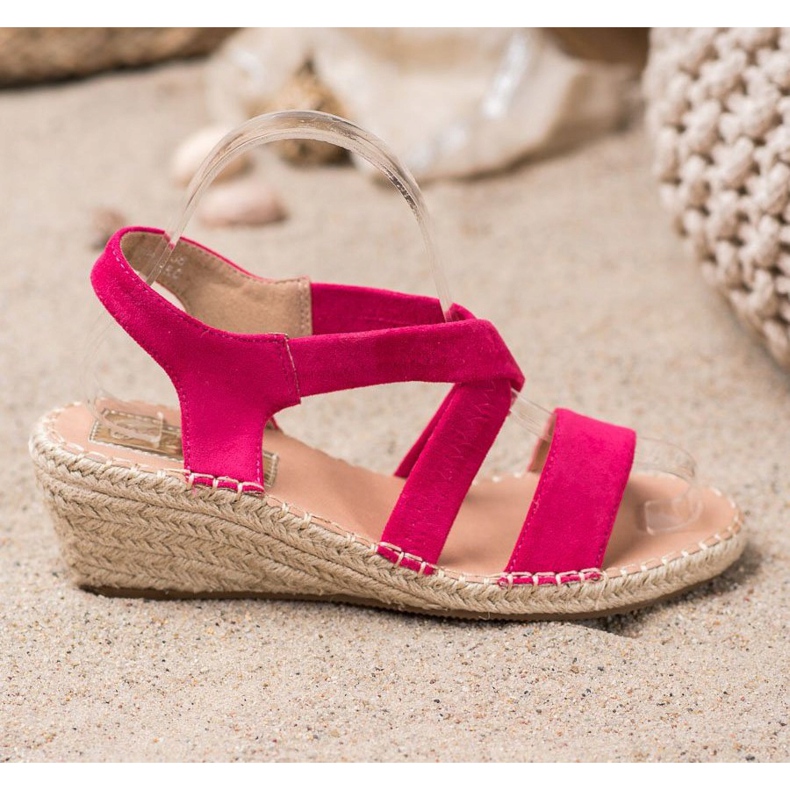 Renda Espadrilles-Sandalen aus Wildleder rosa 2