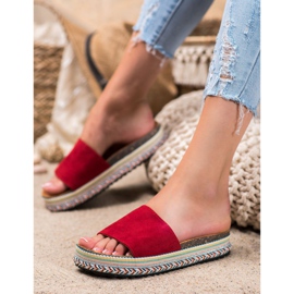 Renda Hausschuhe auf der Plattform rot 1