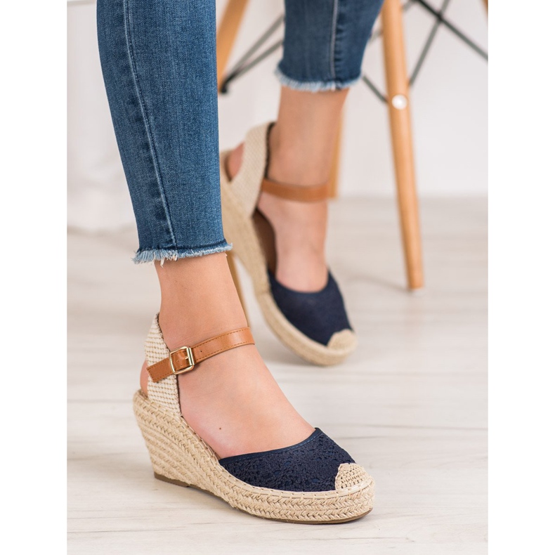 Renda Espadrilles mit Schnalle blau 1