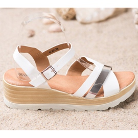 Renda Keilsandalen weiß 2