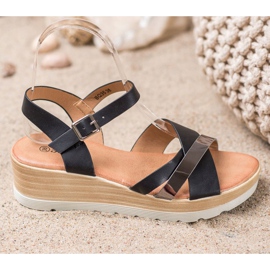 Renda Keilsandalen schwarz 1