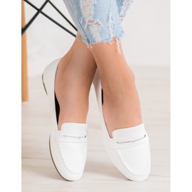 Diamantique Weiße Loafer mit Öko-Leder 1