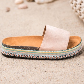 Renda Hausschuhe auf der Plattform braun 2