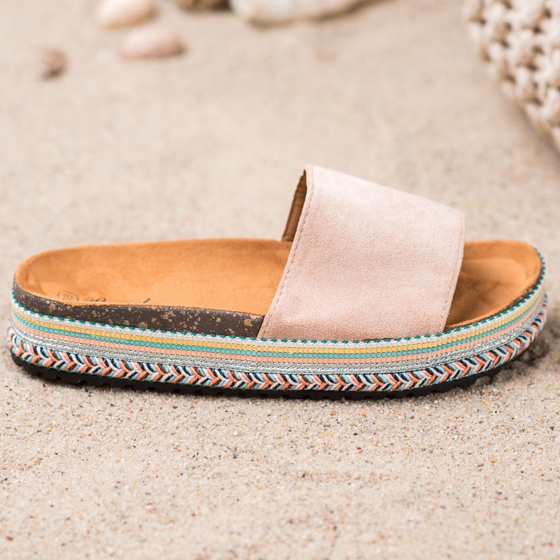 Renda Hausschuhe auf der Plattform braun 2