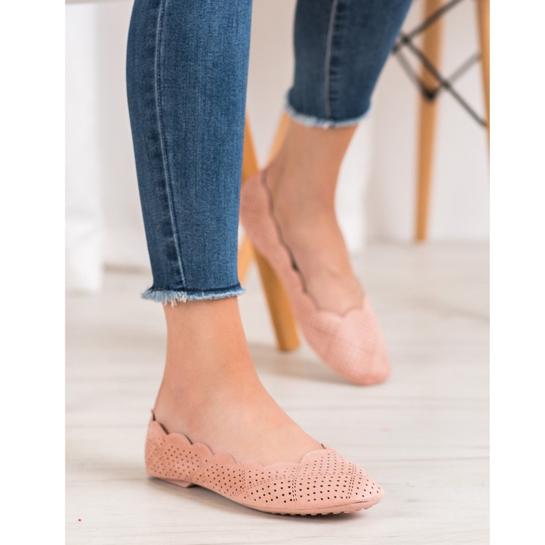 Small Swan Durchbrochene Ballerinas rosa 2