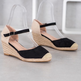 Small Swan Keil-Espadrilles schwarz 2