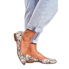 Sergio Leone BL611 Ballerinas mit Tiermuster braun grau 1