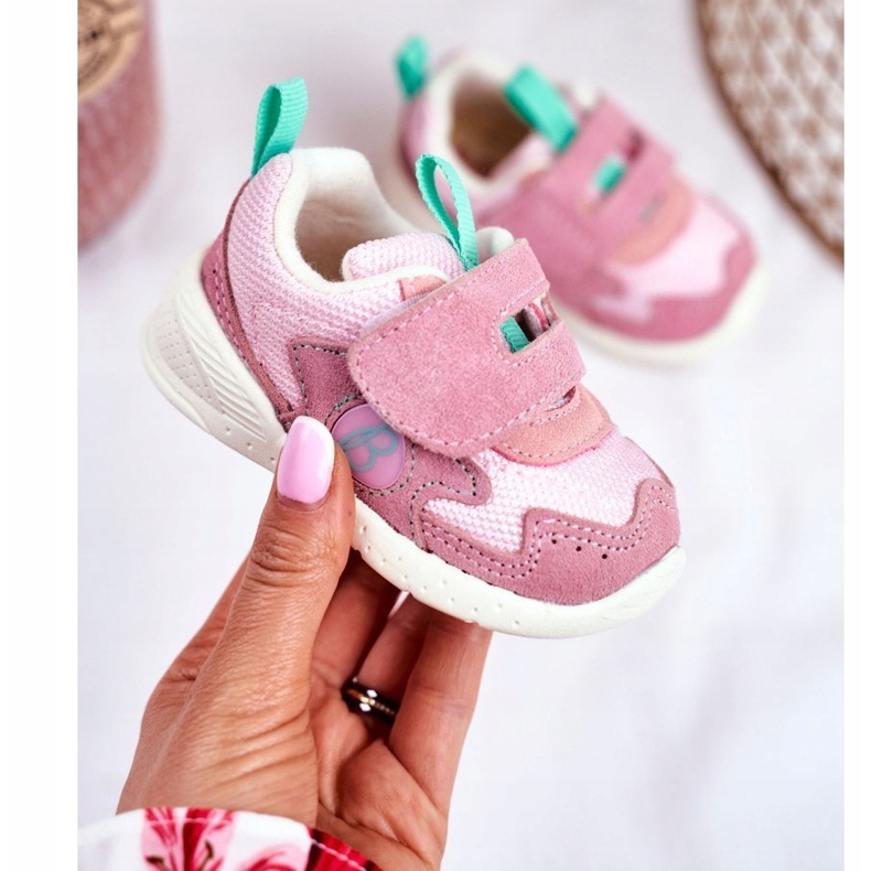 Apawwa Sport Kinderschuhe mit Klettverschluss Wildleder Pink Malbred rosa 1