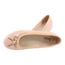American Club Lackierte Ballerinas amerikanisch 14297 rosa gelb 4