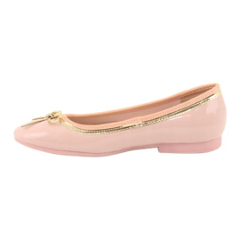 American Club Lackierte Ballerinas amerikanisch 14297 rosa gelb 1