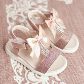 FRROCK Kindersandalen mit Klettverschluss für Mädchen Champagne Bella mehrfarbig rosa 1
