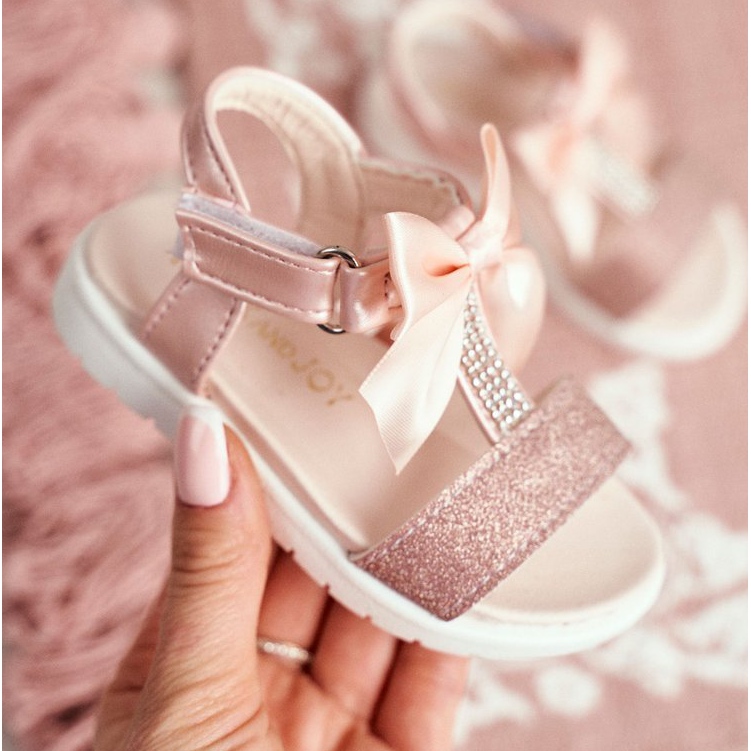 FRROCK Kindersandalen mit Klettverschluss für Mädchen Champagne Bella mehrfarbig rosa 3