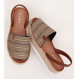 Schwarze Sandalen Espadrilles WH935 Schwarz beige braun 1