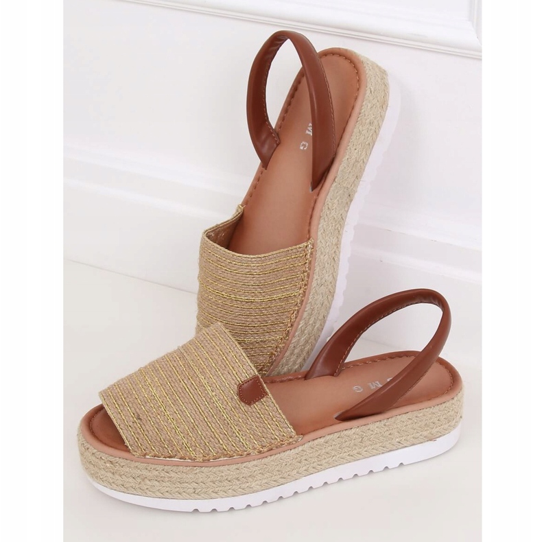Goldene Espadrilles-Sandalen WH935 Gold 1