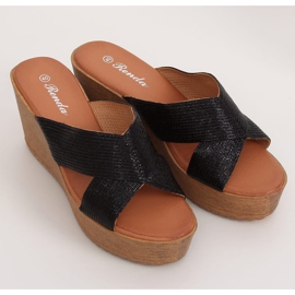 Schwarz Schwarze Hausschuhe 10-235 Schwarz 1