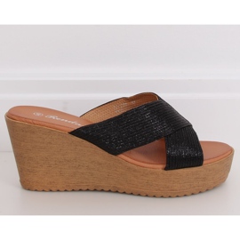 Schwarz Schwarze Hausschuhe 10-235 Schwarz 2