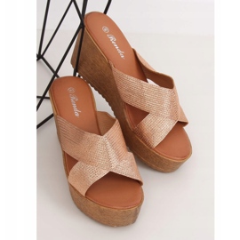 Sektkeilpantoffeln 10-235 Champagner beige 1