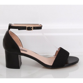 Schwarze Sandalen mit hohem Absatz 8160 Black 1