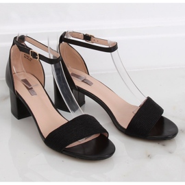 Schwarze Sandalen mit hohem Absatz 8160 Black 2