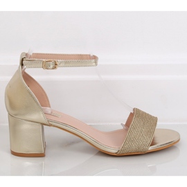 Goldene Sandalen mit hohem Absatz 8160 Gold 1