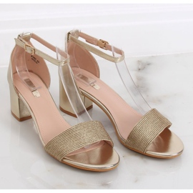 Goldene Sandalen mit hohem Absatz 8160 Gold 2