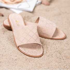 SHELOVET Elegante Hausschuhe aus Wildleder beige 2