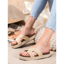 SHELOVET Bequeme lässige Hausschuhe braun 2