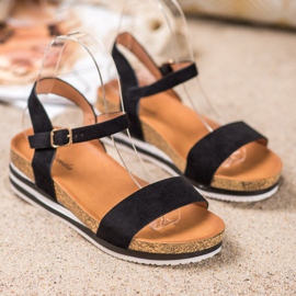 Renda Lässige Wildledersandalen schwarz 1