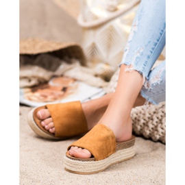 Renda Wildlederhausschuhe auf der Plattform braun 1