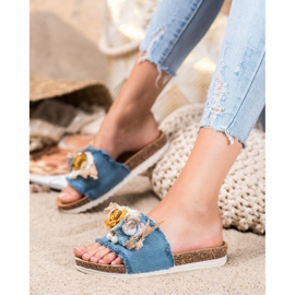 SHELOVET Modische Hausschuhe blau 2