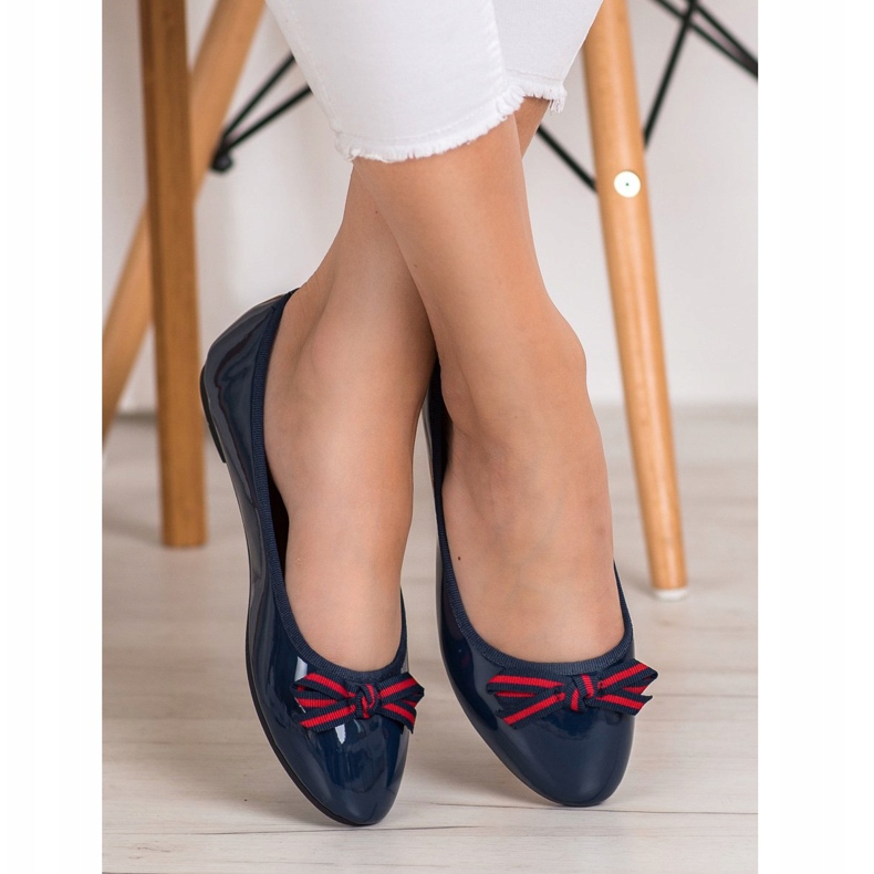 SHELOVET Ballerina mit Schleife navy blau blau 1