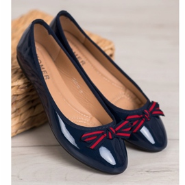 SHELOVET Ballerina mit Schleife marineblau blau 2