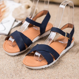 SHELOVET Bequeme Textilsandalen blau 1