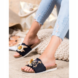 SHELOVET Modische Hausschuhe schwarz mehrfarbig 2