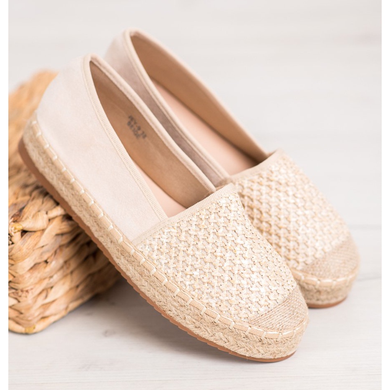 SHELOVET Geflochtene Espadrilles braun 2