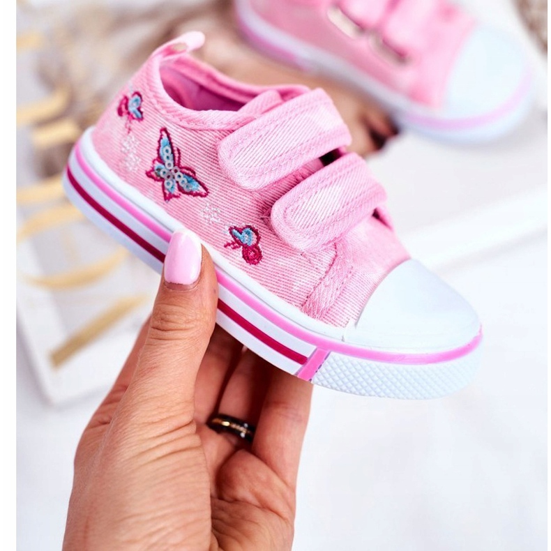 Le Scarpe Kinder Sneakers Pink Junalo Klettverschluss rosa 1