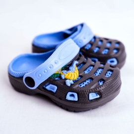 Giolan Kinder-Schaumhausschuhe Kroks Kleiner Drache navy blau blau 1