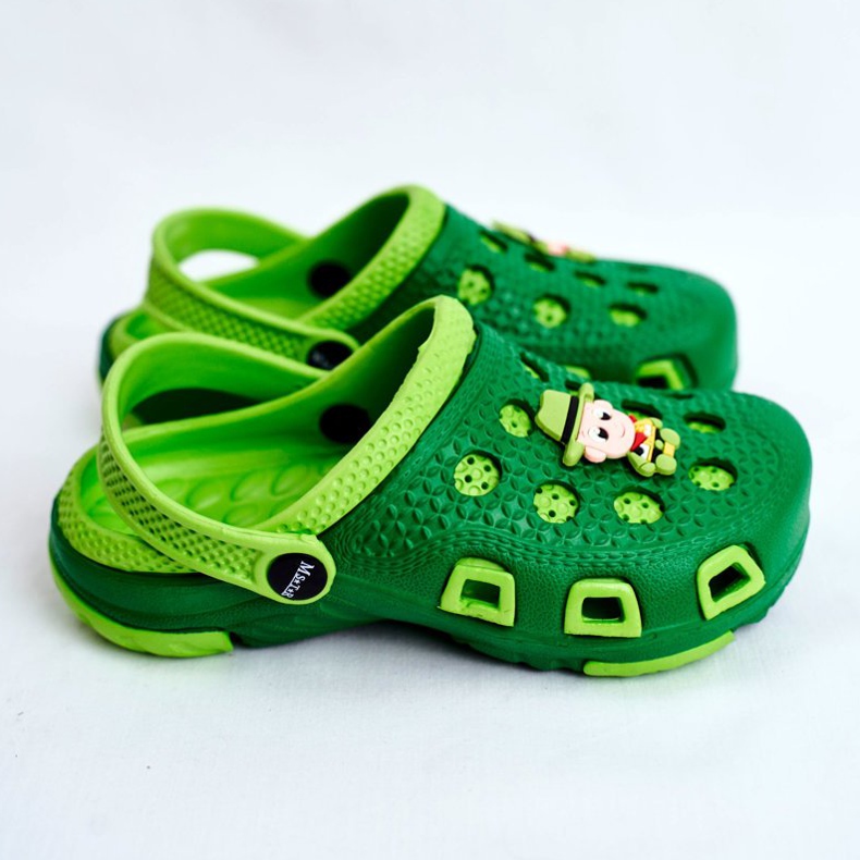Giolan Kinderhausschuhe Schaumstoff Crocs Green Cowboy grün 2