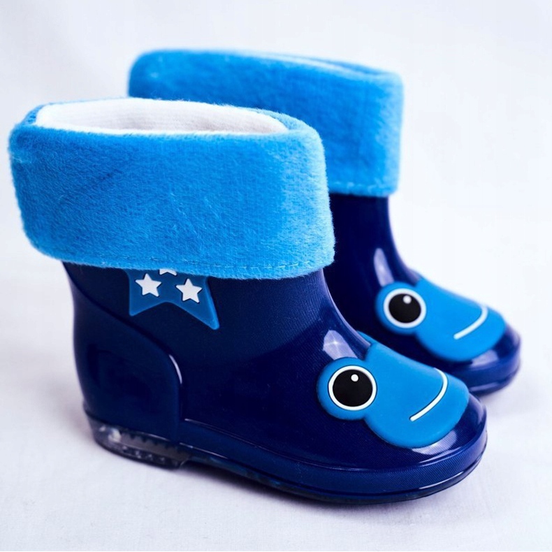Marineblaue Gummigaloschen Frosch für Kinder 1
