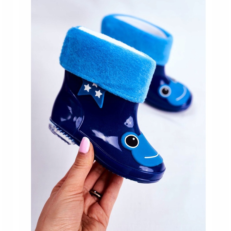 Marineblaue Gummigaloschen Frosch für Kinder navy blau 2