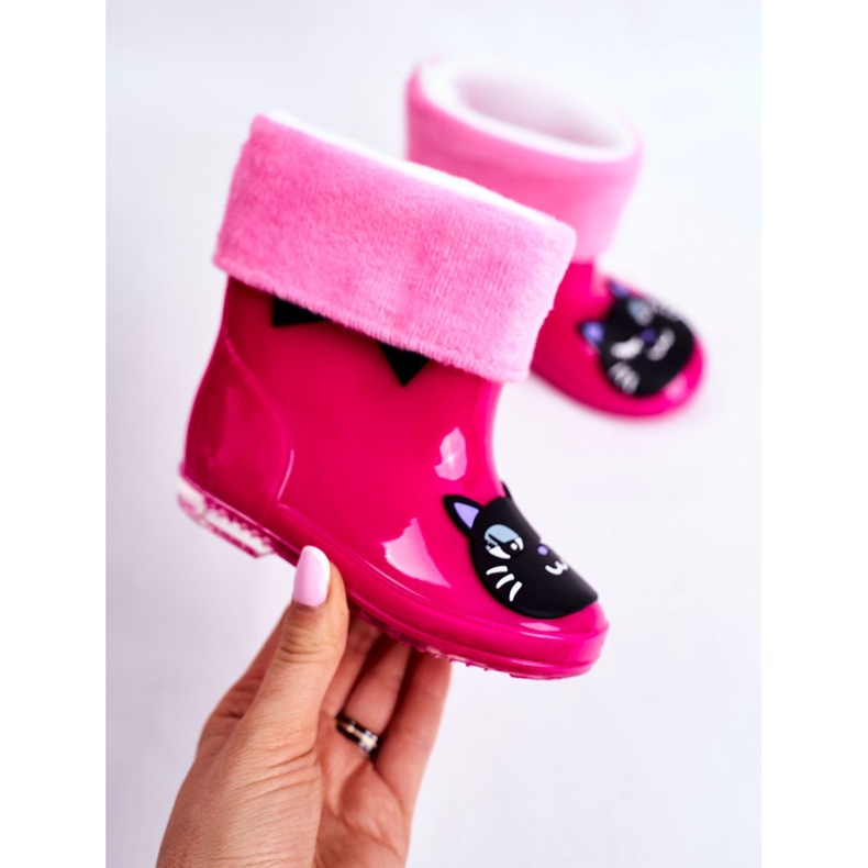 Gummistiefel für Kinder Pink Cat schwarz rosa 2